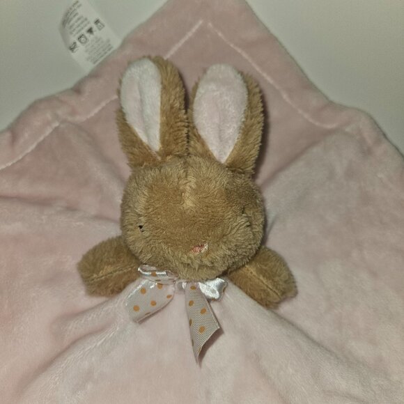 Pink Brown Bunny Rabbit Rattle Lovey Plush Baby Toy Soft Fleece Satin MTY Int'l - Picture 2 of 10